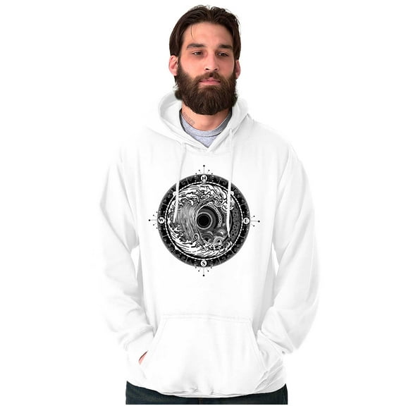Wave Compass Ocean Sea Spiritual Unisex Plus Fleece Graphic Hoodie Brisco Brands 5X