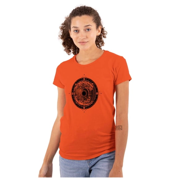 Wave Compass Ocean Sea Spiritual Womens Fitted Plus Size Graphic Tee Brisco Brands 2X
