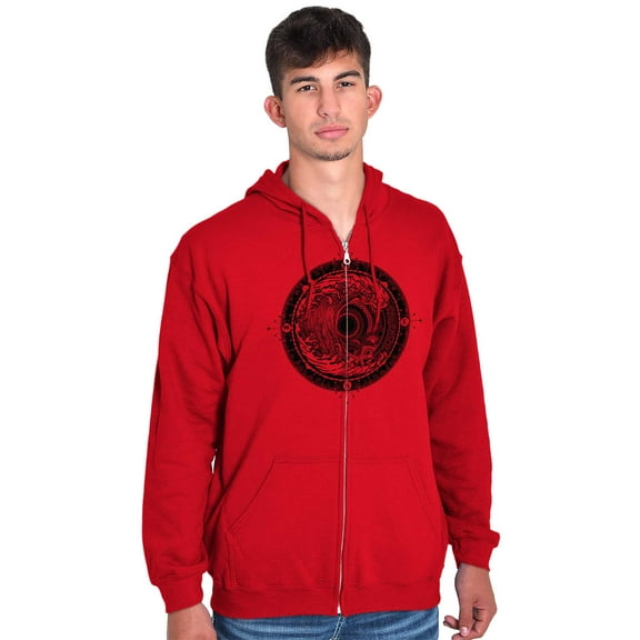 Wave Compass Ocean Sea Spiritual Zip Up Hoodie Men's Women's Brisco Brands L