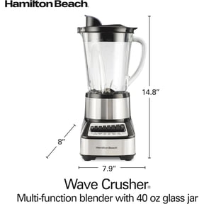Wave Crusher Blender with 40 Oz Glass Jar, 14 Functions, Ice Sabre Blades & 700  for Smoothies