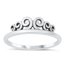 Wave Curl Vintage Ring .925 Sterling Silver Band Jewelry Female Male Unisex Size 6