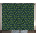 thumbnail image 1 of Ambesonne Wave Curtains 2 Panel Set, Zigzags Vibrant Abstract Art, 108" x 84", Indigo Apple Green, 1 of 3
