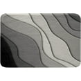 thumbnail image 1 of Wave Curve Bath Mats for Bathroom,Black White Gray Bathroom Mats Rugs Modern Creative Design Machine Washable Rug Carpets Floor Mat Bathroom Decorations 16x24 Inches for Kitchen Bedroom Door Mat, 1 of 5