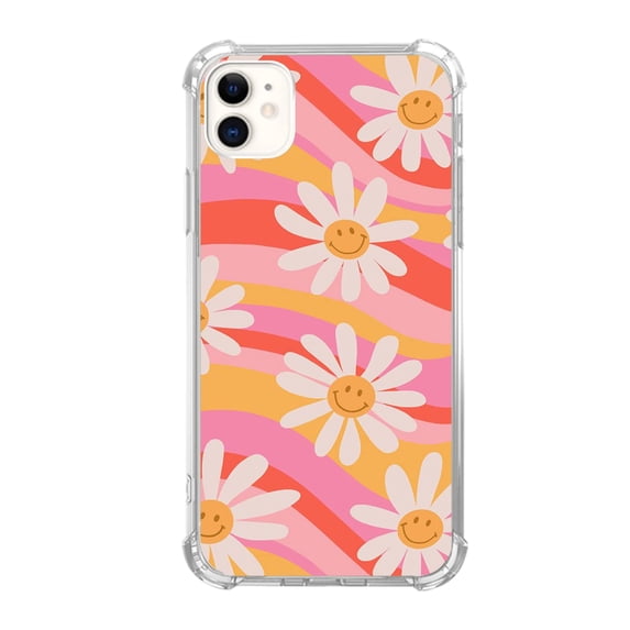 Wave Daisies Case Compatible with iPhone 12,Aesthetic Art Design TPU Bumper Cover Case