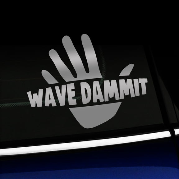 Wave Dammit - Vinyl Car Decal - Choose Color - [SILVER]