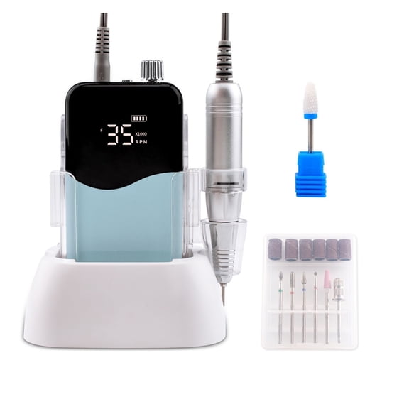 Wave Desktop Cordless Base Electric Nail Drill Machine 35000rpm Drill Set For Manicure Pedicure Rechargeable Battery Wireless