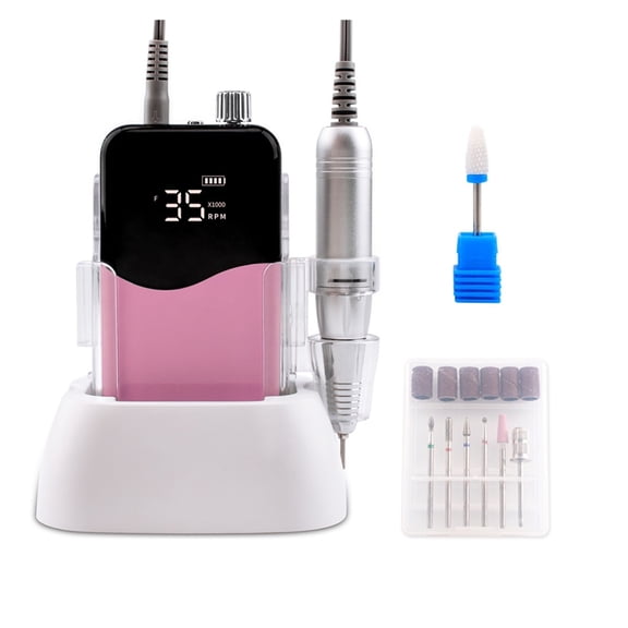 Wave Desktop Cordless Base Electric Nail Drill Machine 35000rpm Drill Set For Manicure Pedicure Rechargeable Battery Wireless