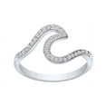 thumbnail image 1 of Wave Diamond Ring Valentines Gift For Her 1.6 Ct Diamond 14K White Gold Over, 1 of 2