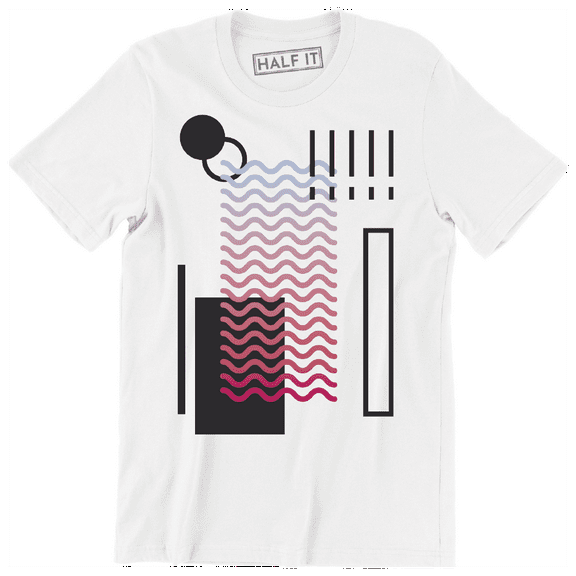 Wave Different Symbol With Circle lines Eclipse Abstract Design Men's T-Shirt