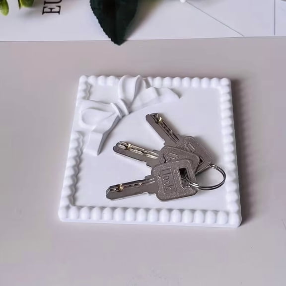 Wave-Dot Square Bow Tray Silicone Mold for Gypsum, Glue, and Clay Crafting  DIY Resin Mold for Home Decor & Gift Making