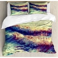 thumbnail image 1 of Wave Duvet Cover Set, MacroPhotography of Little Swirling Wave on Ocean with Blurred Background, Decorative 3 Piece Bedding Set with 2 Pillow Shams, Queen Size, Multicolor, by Ambesonne, 1 of 3