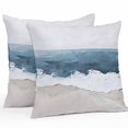 thumbnail image 1 of Wave Effect Modern Art Outdoor Pillow Covers Pack of 2 Abstract Blue Oil Painting Waterproof Throw Pillow Covers Decorative Cushion Cases for Patio Garden Tent Balcony Couch 16x16 inch, 1 of 8