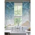 thumbnail image 1 of Wave Effect Modern Art Sheer Curtains 63 Inches Long 2 Panels Abstract Blue Beach Light Filtering Semi Sheer Window Curtains Drapes for Bedroom Living Room 52"x63", 1 of 7