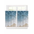 thumbnail image 1 of Wave Effect Modern Art Short Blackout Curtains 45 Inch Long Abstract Blue Beach Rod Pocket Kitchen Curtains, 2 Panels Thermal Insulated Room Darkening Drapes for Bedroom, 30"W x 45"L, 1 of 5
