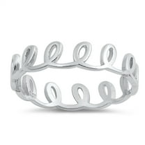 Wave Eternity Loop Whimsical Tiara Ring .925 Sterling Silver Band Jewelry Female Male Unisex Size 7