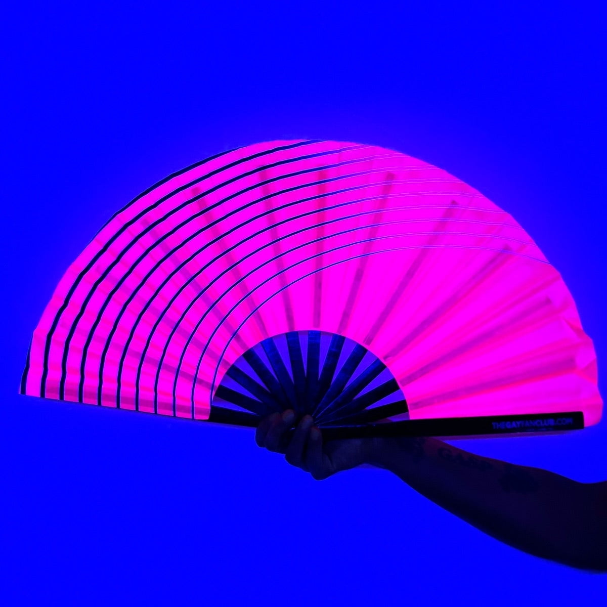 Wave Fan (UV) | TheGayFanClub . com | Large Folding Bamboo Clack Hand Fan