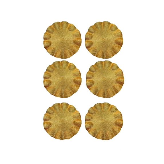 Wave Foil 15 Inch Round Placemat GOLD 6 pcs