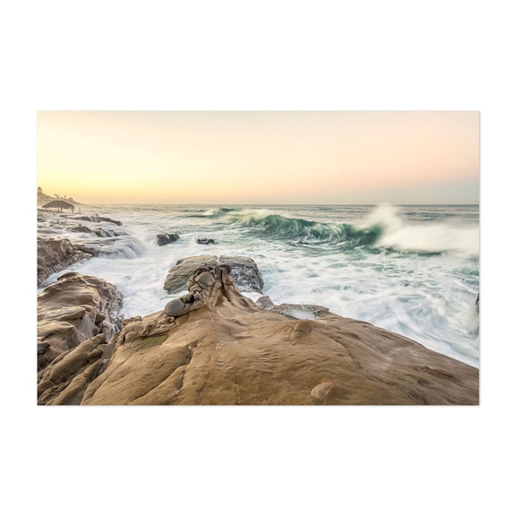 Wave Forms - San Diego California Photography Ocean Coast Waves Beach Scenic Nature Sunset Unframed Wall Art Print 20 x 28 inches