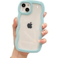 thumbnail image 1 of Wave Frame Candy Color Edge Clear Soft Case  for iPhone (Blue,iPhone 12), 1 of 7