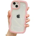 thumbnail image 1 of Wave Frame Candy Color Edge Clear Soft Case  for iPhone (Pink,iPhone 13 Pro Max), 1 of 6