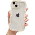thumbnail image 1 of Wave Frame Candy Color Edge Clear Soft Case for iPhone (White,iPhone 13), 1 of 7