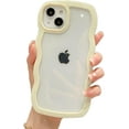 thumbnail image 1 of Wave Frame Candy Color Edge Clear Soft Case  for iPhone (Yellow,iPhone 12), 1 of 7