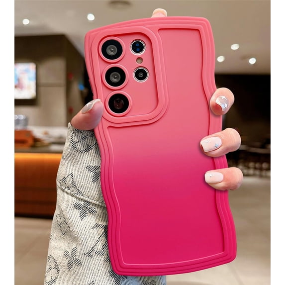 Wave Frame Case for Samsung Galaxy S24 Plus 5G Phone Case,Cute Wave Frame Slim Fit Shockproof Phone Bumper Cover Soft Pretty Curly Wavy Case Anti-Scratch TPU Case -Mint Green