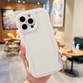 thumbnail image 1 of Wave Frame Case for iPhone 13 Pro 6.1 inch Phone Case,Cute Wave Frame Slim Fit Shockproof Phone Bumper Cover Soft Pretty Curly Wavy Case Anti-Scratch TPU Case -White, 1 of 12