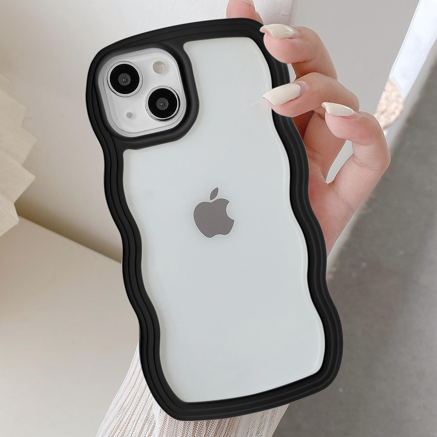 Wave Frame Case for iPhone 15 6.1 inch Phone Case,Cute Wave Frame Slim ...