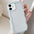 thumbnail image 1 of Wave Frame Clear Case for iPhone 11 6.1 inch, Curly Clear Phone Case, Cute Wavy Phone Case for Girl Slim Fit Shockproof Phone Cover Bumper Soft Pretty Case for Women - Baby Blue, 1 of 12