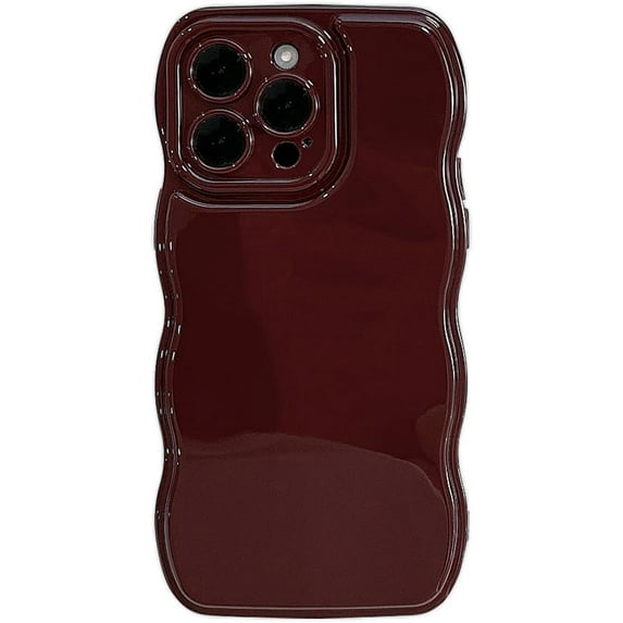 Wave Frame Wine Red Soft for iPhone Case (Red,iPhone 13 Pro)