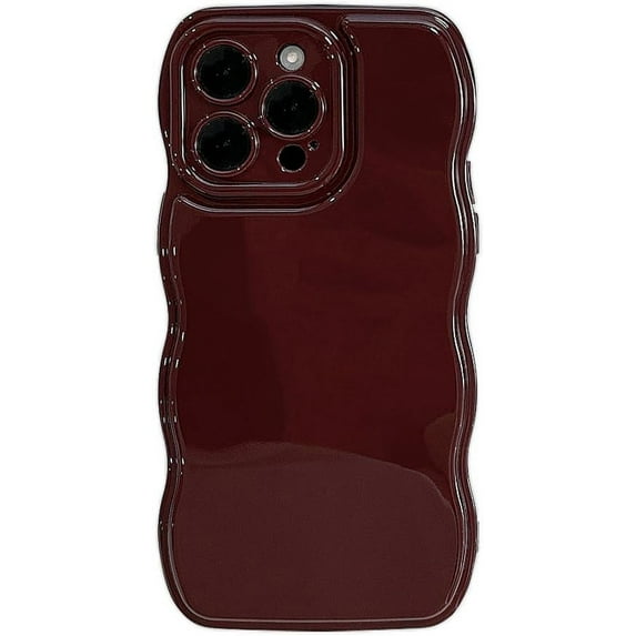 Wave Frame Wine Red Soft for iPhone Case (Red,iPhone 15 Pro)