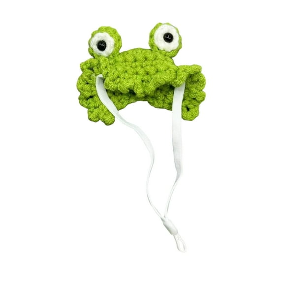 Wave Frog Pet Hat - Adjustable Knitted Costume Accessory for Small Animals, Soft & Comfortable Headwear for Cats & Dogs