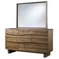 thumbnail image 1 of Wave Front Six Drawers Wooden Dresser with Hidden Drawer Pull, Natural Brown, 1 of 3
