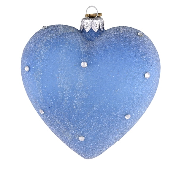 Winter Snuggery - Hand Blown Glass Christmas Heart Ornament. Limited Edition.