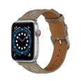 thumbnail image 1 of Wave Grain Compatible with Apple Watch Band 41mm 40mm 38mm, Genuine Leather Band Replacement Strap Compatible with iWatch Series 9/8/7/6/5/4/3/2/1/SE2/SE,Grey, 1 of 7