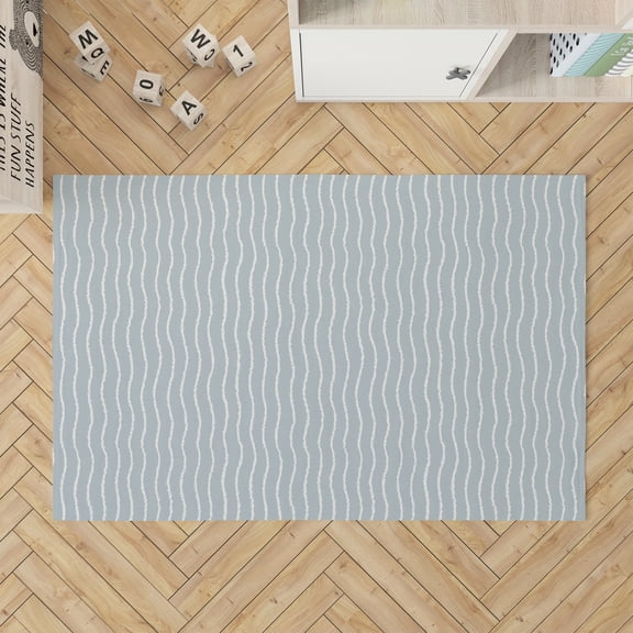 Wave Grunge Slate Blue Kids Play Mat