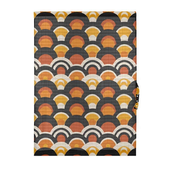 Wave Half Circles Door Curtain Blackout Thermal Insulated Door Side Curtain Panels Privacy 25x40in