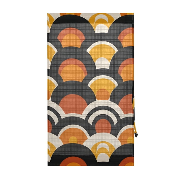 Wave Half Circles Door Curtain Blackout Thermal Insulated Door Side Curtain Panels Privacy 54x72in