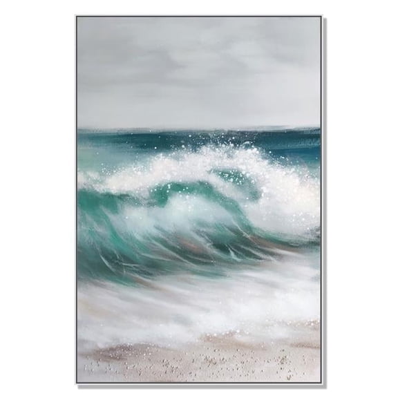 Wave Hand Painted Framed Modern Decorative Painting
