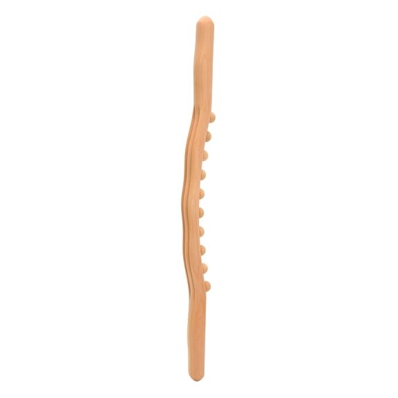 Wave Handle Wooden Massage Stick - 23.6 Inch Back Massage Roller with 10 Acupressure Nodes