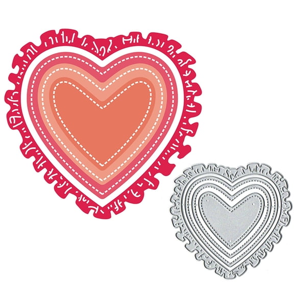 Wave Heart Pattern Metal Die Cuts for Card Making,Valentine's Heart Love Card Cutting Dies Cut Stencils DIY Scrapbooking Album Decorative Embossing Paper Card Embossing Craft