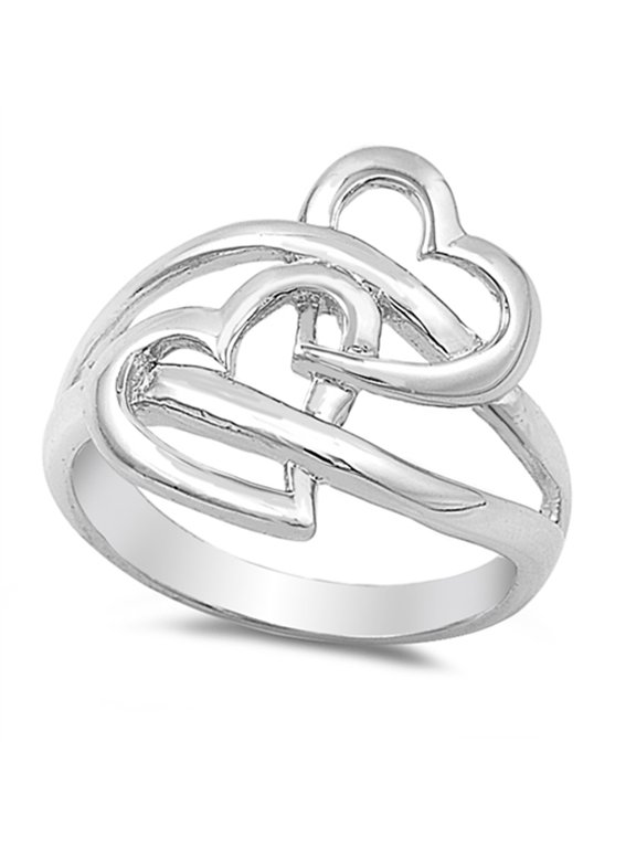 Wave Infinity Knot Heart Purity Ring .925 Sterling Silver Band Jewelry Female Male Unisex Size 5