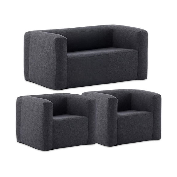 Wave Inflatable Sofa & Chair Set | Dark Gray