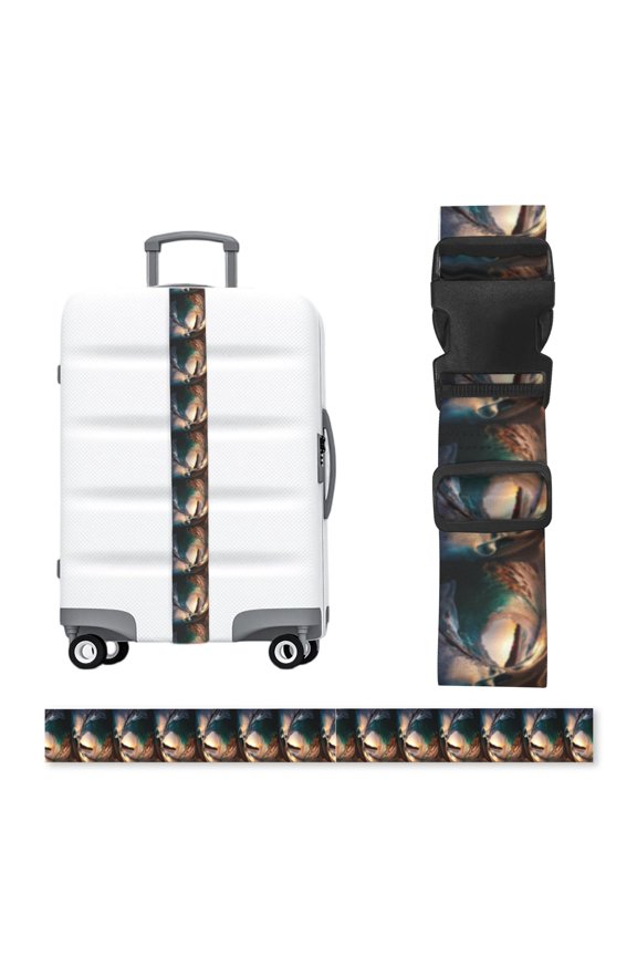 Wave Inside Hollow Morning Surf Adjustable Luggage Strap, 2-Inch Wide Heavy-Duty Suitcase Belt, Buckle Travel Bag Securing Band