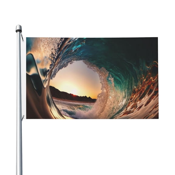 Wave Inside Hollow Morning Surf Flag 3X5 Ft Garden Yard House Flags Banner Sign Outdoor Indoor Party Home Garden Decoration
