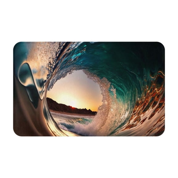 Wave Inside Hollow Morning Surf Front Door Mat Doormat Non Slip Bath Mats 20x31.5 Inch Bathroom Rug Entryway Carpet