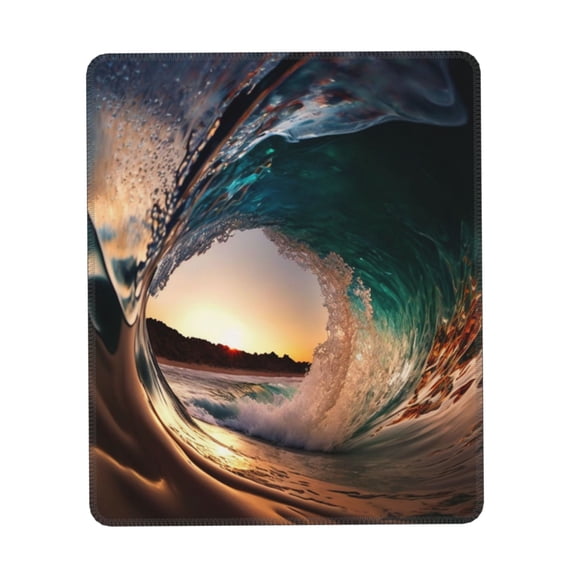 Wave Inside Hollow Morning Surf Gaming Mouse Pad 7 x 8.6 in Rectangle Computer Mousepad Mat Non-Slip Rubber Base for Office Laptop PC