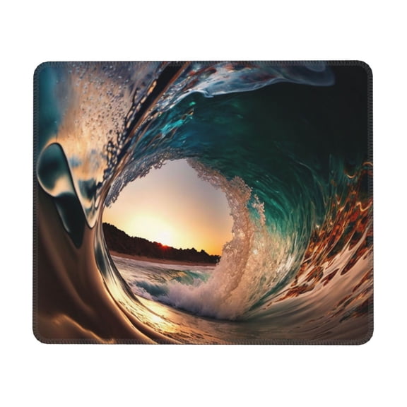Wave Inside Hollow Morning Surf Mouse Pad Non-Slip Rubber Gaming Mousepad Rectangle for Computers Laptop 10 x 12 inch