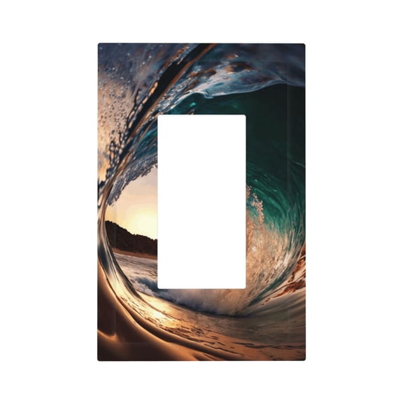 Wave Inside Hollow Morning Surf Single Gang Wall Plate 1 Gang Decorative Electrical Outlet Light Switch Cover Switchplate